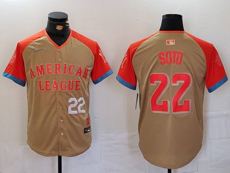 Men New York Yankees #22 Soto Orange All star 2024 Nike MLB Jersey style 1->new york yankees->MLB Jersey